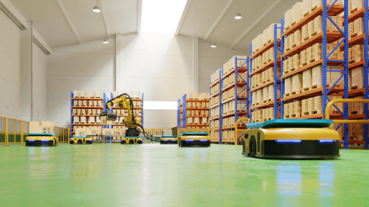 Robotics automation in supply chain warehouse